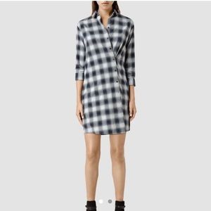 allsaints tala shirt dress